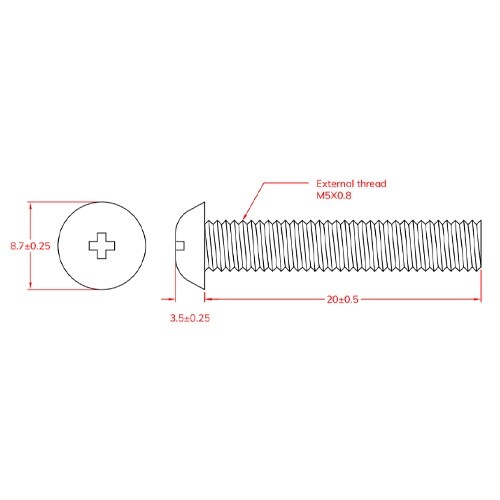 EA945AH−1520 M5x20mm 小ねじ(