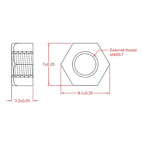 EA945AK−104 M 4 プラスチックナッ