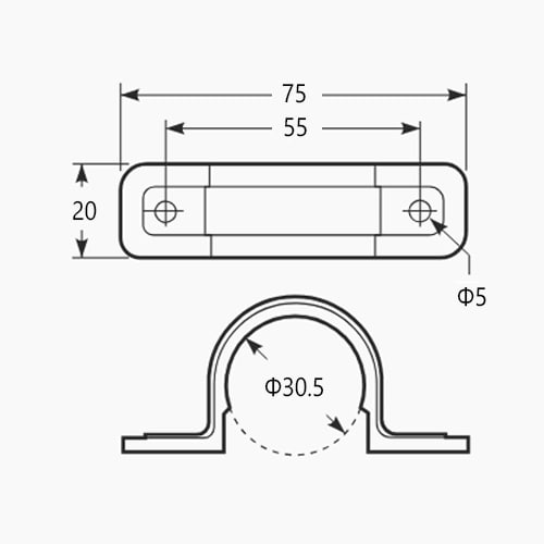 EA947BS−32 PF22用 PF管両サドル(