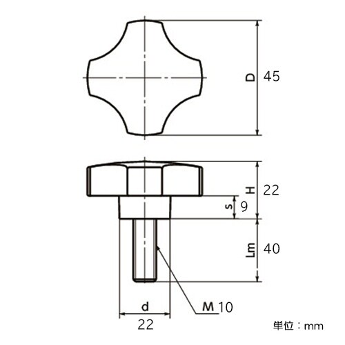 EA948AY−4 M10x40mm/45mm 雄