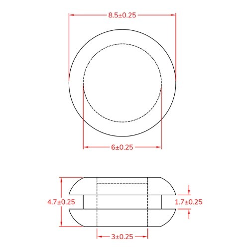 EA948HH−206 6mm 膜付グロメット(1