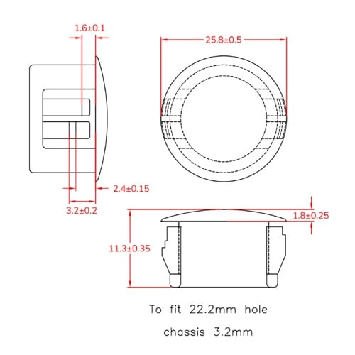 EA948HK−22 22.2mm ホールプラグ(