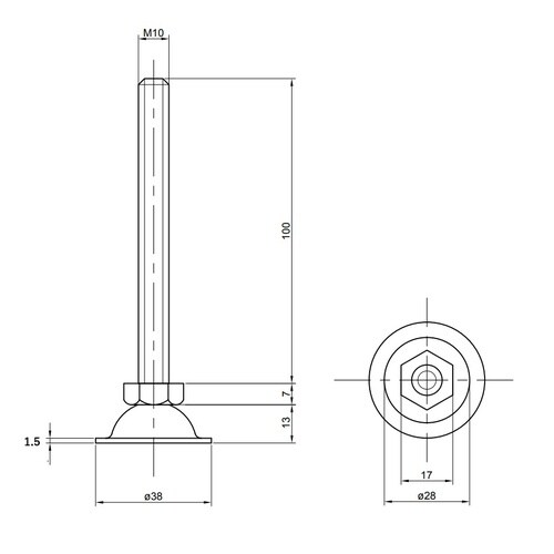 EA949GZ−502 M10x100mm アジャ