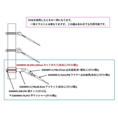 EA949HH−41 M5 x 60mm カットボ