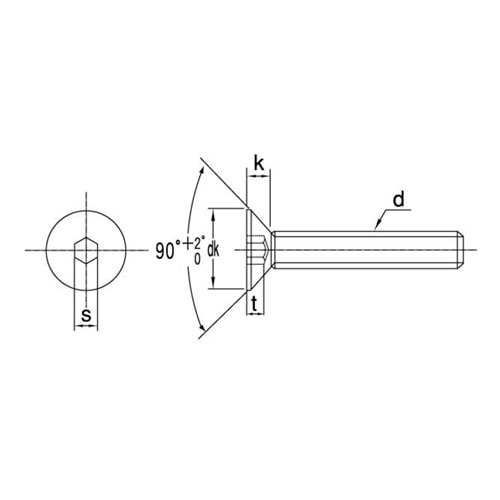 EA949MT−612 M 6x12mm六角穴付皿