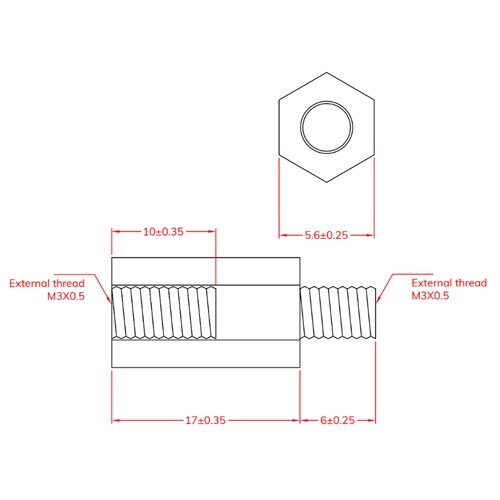 EA949XA−30 M3x17.0mm 六角雄ね