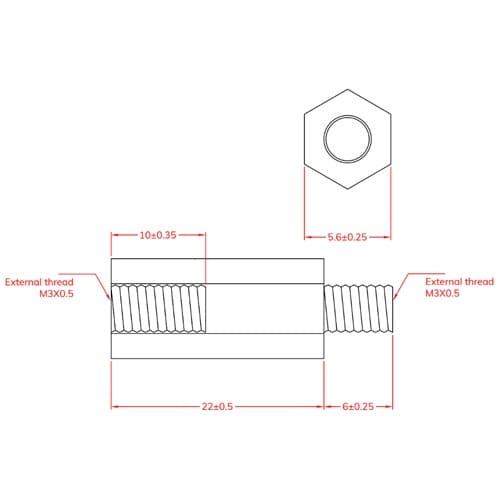 EA949XA−33 M3x22.0mm 六角雄ね