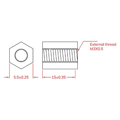 EA949XB−26 M3x15.0mm 六角雌ね