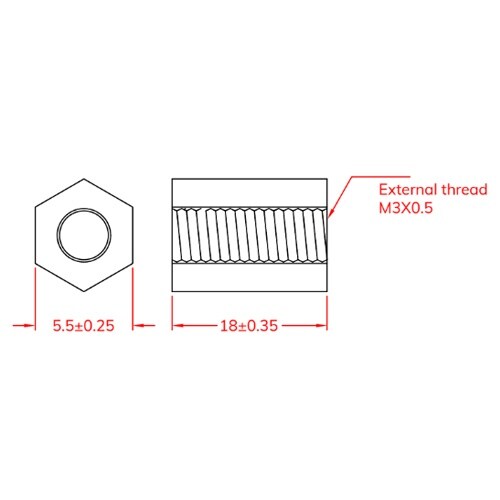 EA949XB−27 M3x18.0mm 六角雌ね