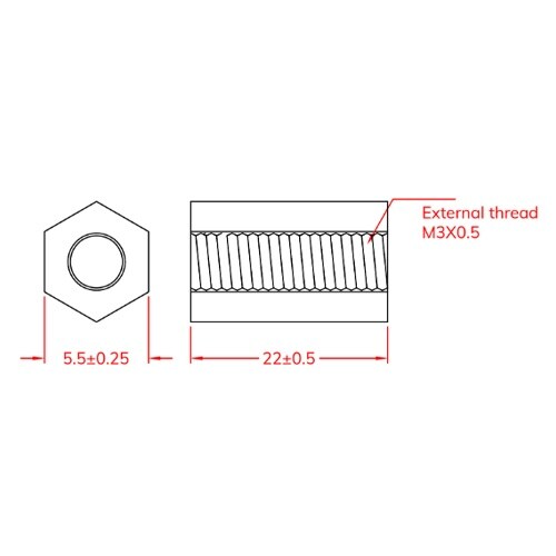 EA949XB−29 M3x22.0mm 六角雌ね