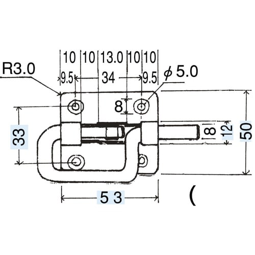 EA951B−14 50x53mm P型ラッチ(ス