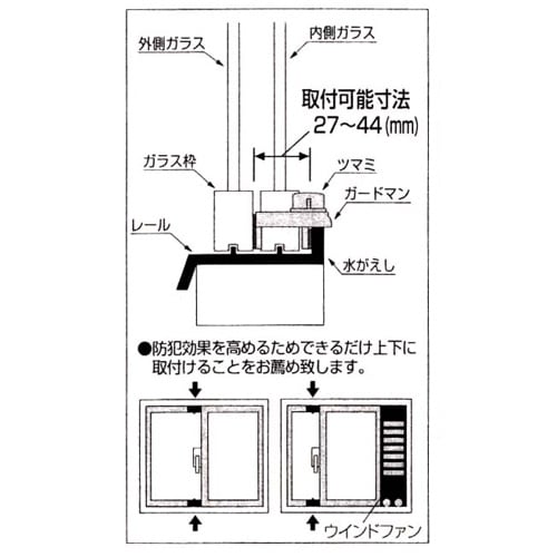 EA951BA−23 サッシ窓用固定金具(ロック付