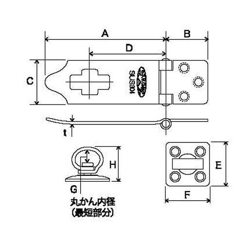 EA951BD−260 57mm 掛金(スチール製