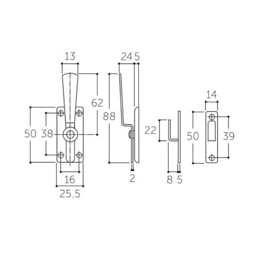 EA951BH−2 Nラッチ(ステンレス製)