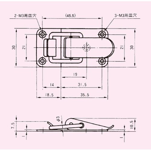 EA951BR−121 54x30mm パッチン(