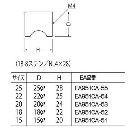 EA951CA−53 20x24mm/M4 つまみ