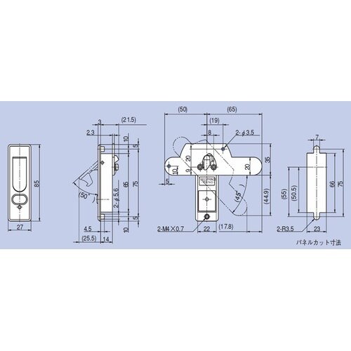 EA951CE−11 85x27mm ドアロックハ