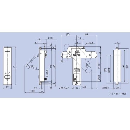 EA951CE−12 115x27mm ドアロック
