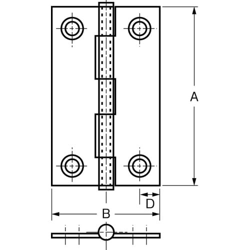 EA951CH−3 38x26mm 薄口丁番(ステ