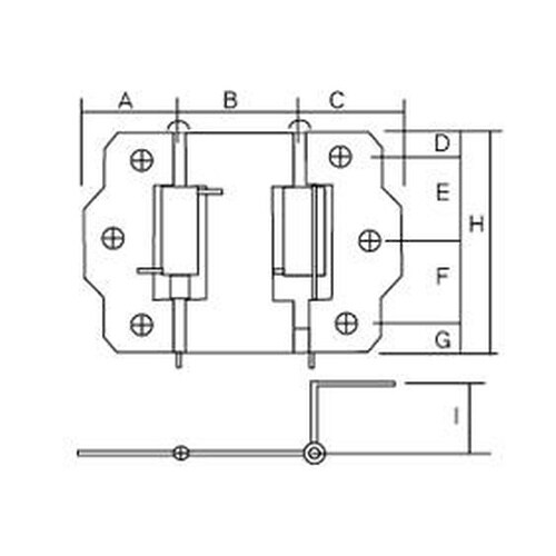 EA951CU−6 75x 22mm 丁番(両開/