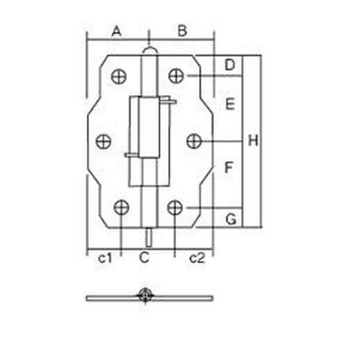 EA951CU−7 65x 23mm 丁番(片開/