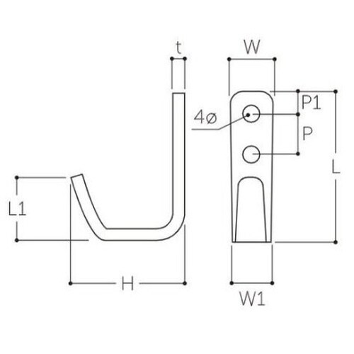 EA951DB−21 27x36.5mm フック(
