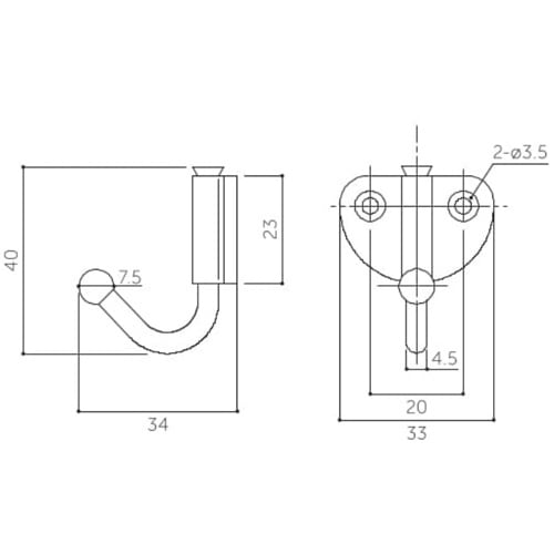 EA951DB−24 34x40mm 回転フック(