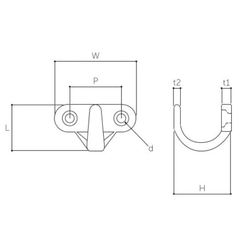 EA951DB−25 21x17mm フック(ステ