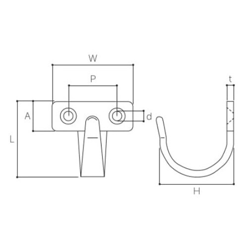 EA951DB−34 40x44mm フック(ステ