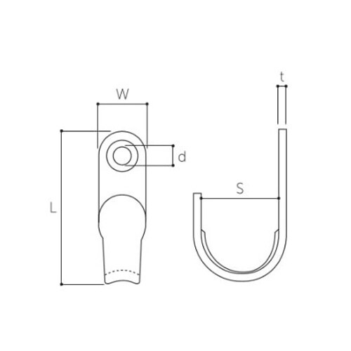 EA951DB−41 9x22mm フック(ステン