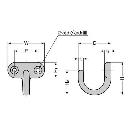 EA951DC−12 32x 33mm フック(ス