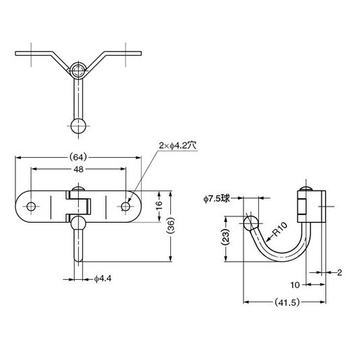 EA951DC−33 41.5x36mm 回転フッ
