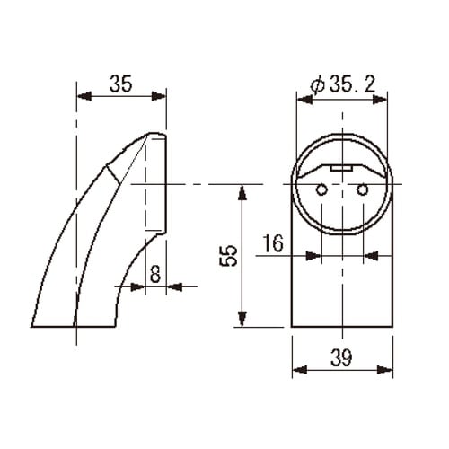 EA951EL−252 φ35mm 手すり用エンド