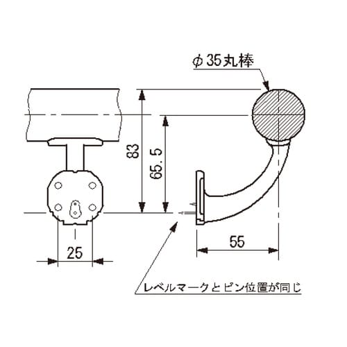 EA951EL−257 φ35mm 手すり用壁受ブ