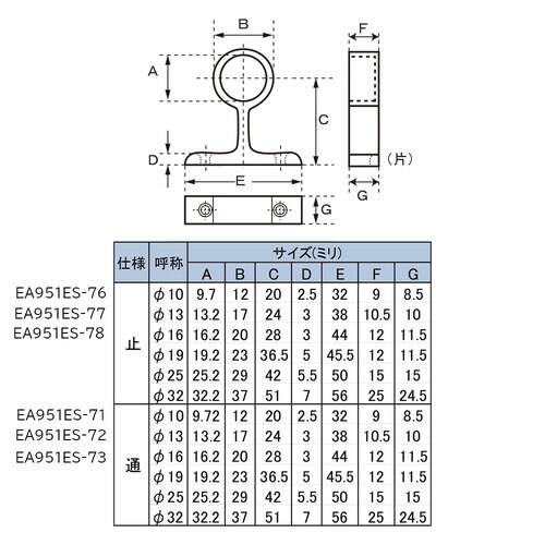 EA951ES−77 φ13mm パイプ用ブラケッ