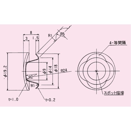 EA951EY−1 19mm エンドキャップ(ステ