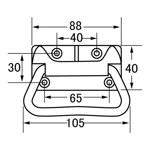 EA951K−12 88x40mm トランク取手(
