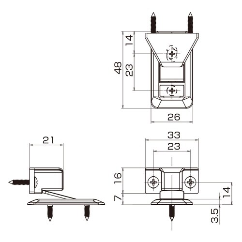 EA951LG−116 33x21x16mm クロ
