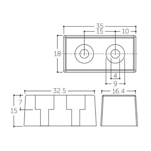 EA951LG−67 35x15mm 戸当り(ホワ