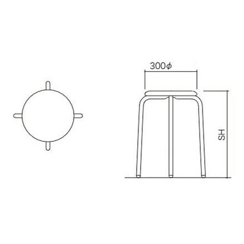 EA956XN−22 φ300x460mm 丸スツ