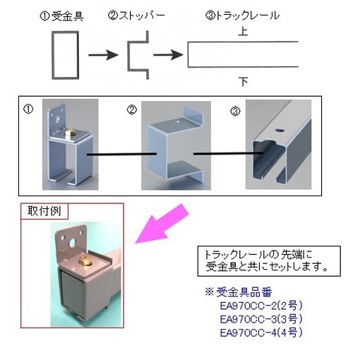 EA970CB−4 4号トラックレール用ストッパー