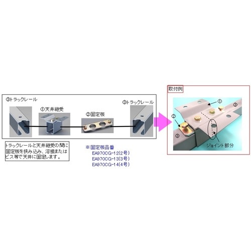 EA970CD−13 3号レール用 取付金具(天井