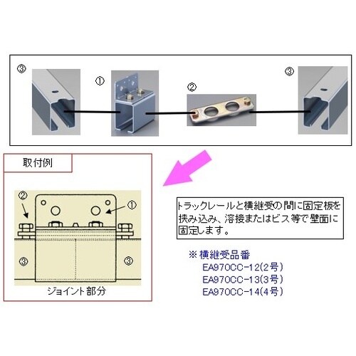 EA970CG−14 4号トラックレール固定板(継