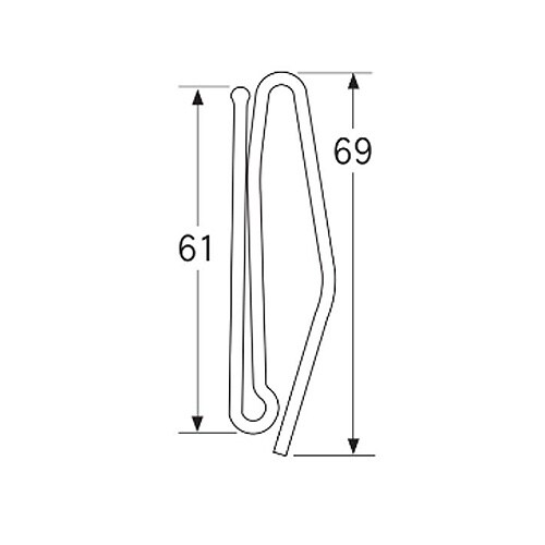 EA970KB−6 69mm プリーツフック(10