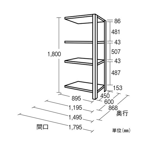 EA976AG−150R 1495x450x180