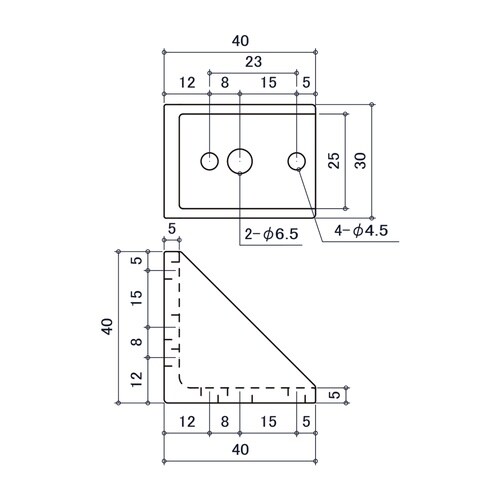 EA976CB−39 40角用 三角ブラケット(シ