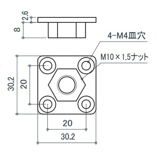 EA976CB−46 30角用 ナットプレート(M