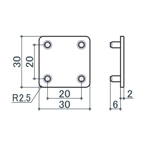 EA976CB−67 30角用 エンドキャップ