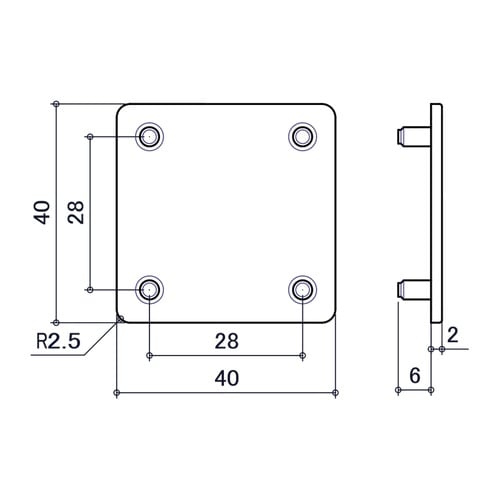 EA976CB−68 40角用 エンドキャップ