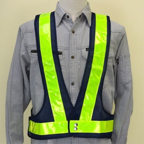 EA983R−127 安全ベスト(蓄光・紺/黄)
